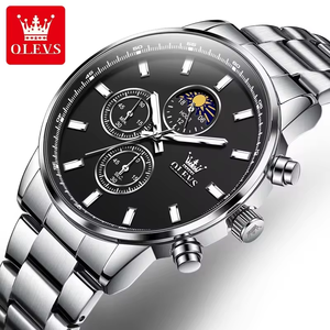 Reloj de pulsera personalizado Relojes 2902 Hombres Original Chino Cuarzo OLVES Diseño azul dorado Reloj cronógrafo - Product Image 2