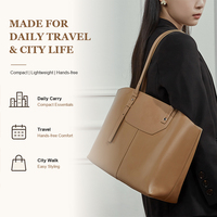 Sac fourre-tout en cuir véritable, minimaliste, grande capacité, pour le bureau, le travail, les trajets quotidiens, sac à bandoulière pour femmes, entièrement personnalisable, fournisseur