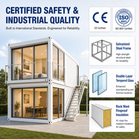 Maison conteneur en acier préfabriquée de luxe de 20 pieds, prête à vivre, mini-villa pour maison moderne, hôtel, bureau, maison mobile certifiée CE