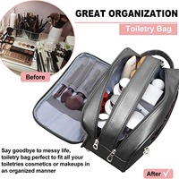 Sac de rangement de voyage en PVC PU de grande capacité avec fermeture à glissière étui de maquillage pour accessoire cosmétique étanche à la mode