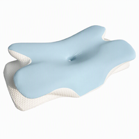 Oreiller en mousse à mémoire de forme moderne en forme de papillon avec logo personnalisé, soutien cervical, vente en gros, directement de l'usine OEM ODM
