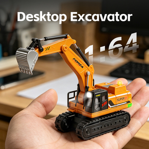 6402 Excavadora RC de Escritorio con Control Remoto de 4 Canales, Carga USB, Orugas Metálicas Simuladas, Degradado de Colores - Product Image 2