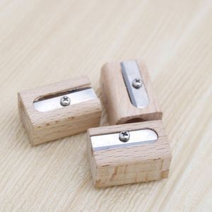 Taille-crayon miniature en bois de hêtre écologique, design créatif moderne, à un seul trou, avec lame en acier, pour enfants, cadeau promotionnel - Product Image 3