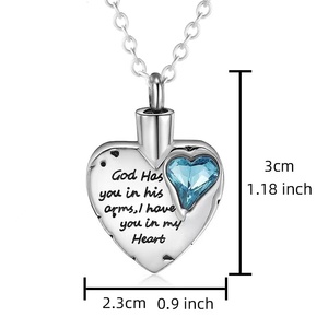 Liontin kalung guci peringatan batu kelahiran untuk liontin abu kremasi kalung guci liontin kenang-kenangan - Product Image 4