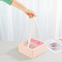 Cadeau de la Saint-Valentin tendance, boîte en papier transparente portable, boîte cadeau pour rouge à lèvres, parfum, fleurs (sans fleurs ni raphia)