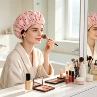 Bonnets de douche réutilisables imperméables avec doublure en satin réglable pour femmes, bonnet de bain élastique lavable pour tresses