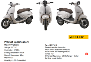 Motocicleta Eléctrica Todoterreno Newbot EEC de Alta Calidad, Batería de Litio de 60v, Motor de 2500w, Velocidad 45km/h, Scooter para Adultos, Modelo V6 - Product Image 5