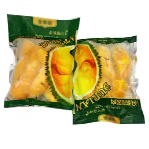 Custom design printed factory offered clear window plastic frozen food fresh durian cassava packaging pouch bags