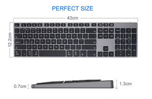 Clavier de bureau rechargeable multi-appareils personnalisé, Teclado Inalambrico, clavier espagnol sans fil, clavier Bluetooth - Product Image 3