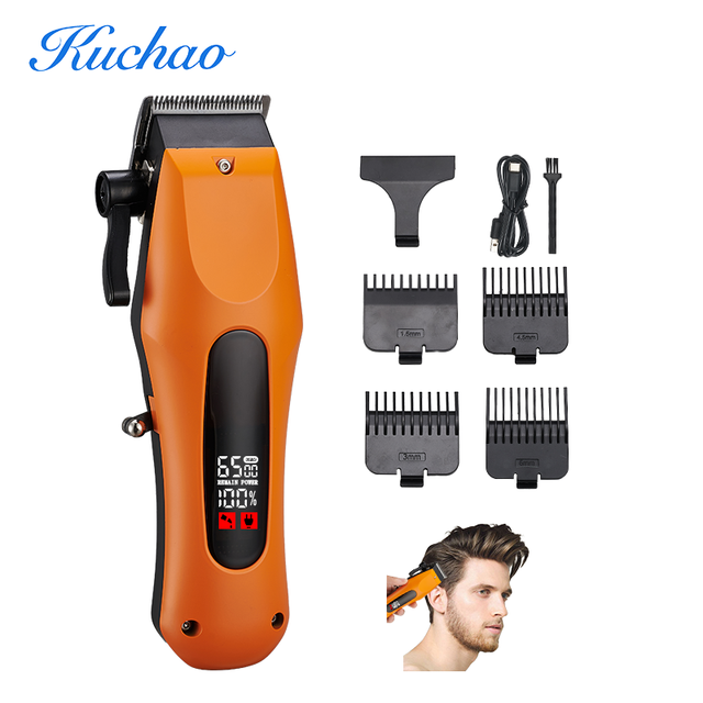 7000 RPM Stainless Steel Blades USB Rechargeable Cordless Professional Hair Clippers Set for Men with Hotel Use