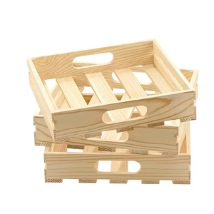 Vassoi Rettangolari in <span class=keywords><strong>Legno</strong></span> Massello Lucidato, Vuoti, per Artigianato, Contenitori, Pallet, <span class=keywords><strong>Cassette</strong></span>, con Manici, Fai da Te, Decorazioni, Eco-Friendly - Product Image 3