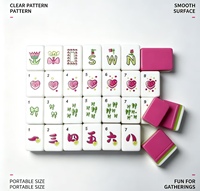 Adorable Juego de Mahjong de Acrílico con Fichas de Mahjong Americanas con Diseño de Fresa para Diversión en Despedidas de Soltera