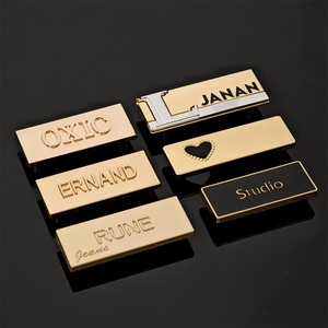 Etiquetas Metálicas en Relieve para Ropa, Forma Rectangular, Color Dorado, Etiquetas Personalizadas con Logotipo de Marca para Accesorios de Vestir - Product Image 6
