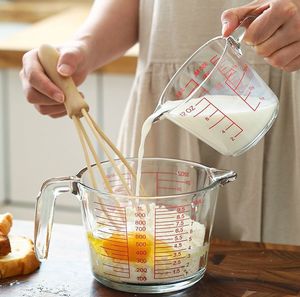 Tasse à mesurer en verre de 500ml résistant à la chaleur accessoires de cuisine ménagers de qualité alimentaire pour préparer et cuire au four compagnon de <span class=keywords><strong>fouet</strong></span> - Product Image 1