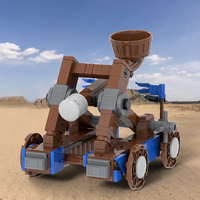 MOC5092 Véhicule de lancer de pierres médiéval militaire, soldats compatibles, briques DIY, jouets de construction éducatifs pour enfants
