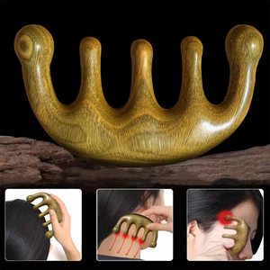 Peine de madera con logotipo personalizado, cepillo de masaje para el cuero cabelludo, peine de sándalo con alambre dorado para el crecimiento del cabello, peine de masaje, regalo para mujeres, cepillo de masaje para el cabello - Product Image 3