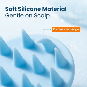 Easy Grip Soft <b>Silicone</b> <b>Scalp</b> <b>Massager</b> Shampoo Brush Gentle Deep Clean Hair Scrubber for Hair Washing Salon Home Use - Product Image 5