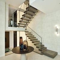 Escalier Flottant ACE Moderne en Bois Invisible à Monopoutre pour Intérieur