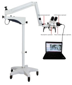 <span class=keywords><strong>Microscope</strong></span> chirurgical ophtalmique à double zoom binoculaire pour la chirurgie oculaire pour les opérations ophtalmiques hospitalières - Product Image 1