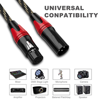 Cable de Micrófono XLR Profesional, Cable de Audio Balanceado con Doble Blindaje, Conectores Codificados por Colores para Uso en Altavoces de Sonido en Vivo