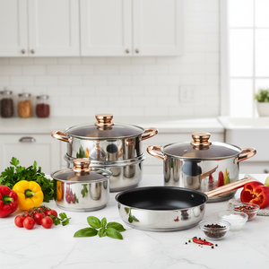 Современная утолщенная нержавеющая сталь, 12 предметов, кухонная утварь для духовки и посудомоечной машины, набор посуды с супницей и кухонными принадлежностями - Product Image 1