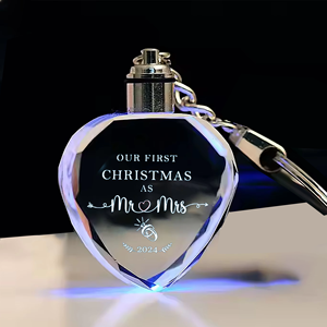 <strong>Cheap</strong> Crystal Gifts Unique Holiday Gift Valentine's Day Gift Crystal LED Keychain <strong>Custom</strong> Rose <strong>Flower</strong> Heart Glass love Keyring - Product Image 1