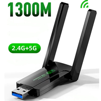 USB Wifi 1300M Controlador de doble banda Adaptador Wifi USB gratuito USB 3,0 antena wifi WLAN stick dongle inalámbrico