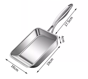 Wholesale 304SS Stainless Steel 16x19cm Square Skillet Nonstick Tamagoyaki <strong>Pan</strong> OEM Bulk Order Home Kitchen Egg Frying <strong>Pan</strong> - Product Image 5