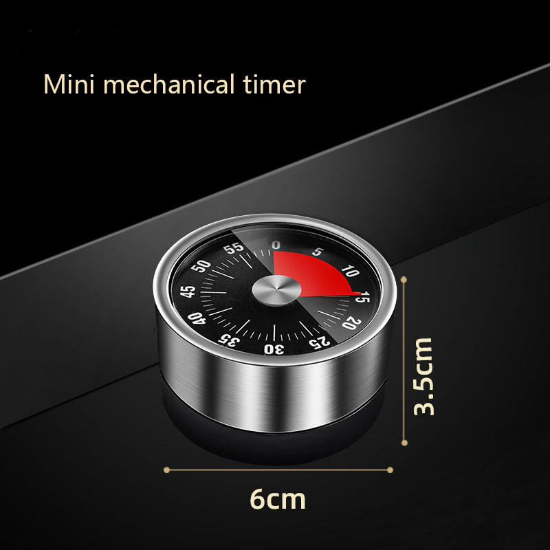 Hot Selling Stainless Steel Timer Kitchen Visualization Student Portable Mechanical Timer With Magnetic Suction