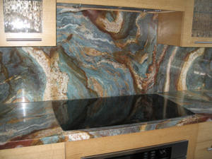 Luxe Poli <span class=keywords><strong>Bleu</strong></span> Luise Quartzite Nature Pierre <span class=keywords><strong>Bleu</strong></span> Vangogh Quartzite Comptoir Île - Product Image 4