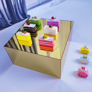 5 pièces doré en gros personnalisé acrylique <span class=keywords><strong>magasin</strong></span> et organisateur de fête présentoirs de nourriture Carton emballé - Product Image 4