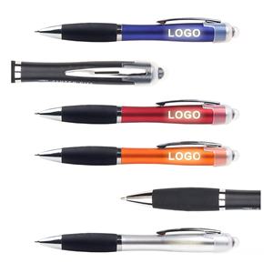 Aangepaste Logo Stylus Pen Voor Touchscreen Apparaten Multifunctionele Capacitieve Pen Met Led Zaklamp 3 In 1 Gereedschap Met Licht - Product Image 1