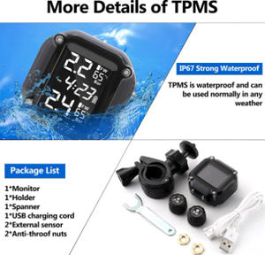 Usine Moto TPMS <span class=keywords><strong>2</strong></span> Capteurs Externes Motos Pression des <span class=keywords><strong>Pneus</strong></span> Système de Surveillance de la Température Moteur Alarme de Pneu Autres Roues <span class=keywords><strong>Pneus</strong></span> - Product Image 2