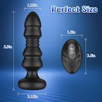 Silikon-Fernbedienung Vibrator mit Stoßfunktion Großer Schwanz Bunny Butt Plugs Anal für Frauen