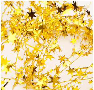 Christmas Decoration Christmas Tree Decoration Pentagram 7.5m Star String Ribbons Wool Sliver Hanging Decoration String - Product Image 5