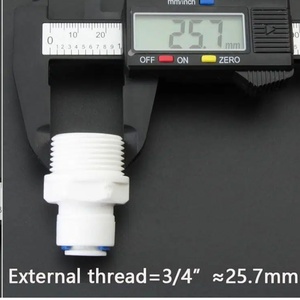 ข้อต่อแบบกดเพื่อเชื่อมต่อ ขนาด 3/4 นิ้ว เกลียวตัวผู้ ต่อกับท่อ PE ขนาด 1/4 นิ้ว OD ข้อต่อแบบเร็วสำหรับเครื่องกรองน้ำ <span class=keywords><strong>RO</strong></span> - Product Image 3
