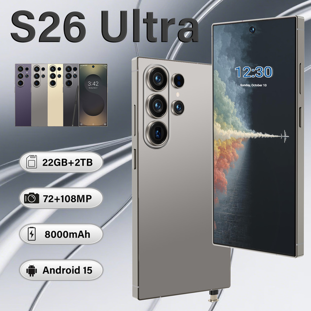 Original S26 Ultra 22GB+1TB Large Memory 78MP+108MP Dual Camera 5G Smartphone Deca Core 6.9-inch Display Dual SIM Unlocked Phone
