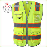 Logo personnalisé gilet réfléchissant multi-poches pour hommes gilet de sécurité jaune gilet de sécurité pour le travail routier gilet haute visibilité vêtements de sécurité