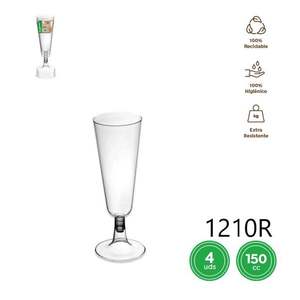 Copas de Vino Desechables de Plástico de 150cc para Cava, Copas de Vino de Plástico para Fiestas y Ocasiones Especiales - Product Image 1