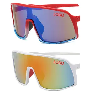 Wholesale Hot Sale Personality Eyewear Cycling Ride Riding Large Frame Colorful Plating Mountaineering Outdoor Sport Sunglasses
