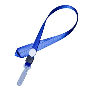 Blue Polyester ID Lanyard Neck Strap with Vinyl PVC Name Badge Strap Multi Color