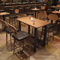 Ensembles de tables et de chaises commerciaux de style américain rétro pour bars, bars à cocktails, bars de lecture, salons de thé, cafés et restaurants