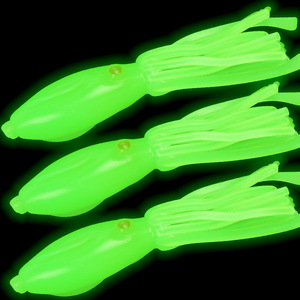 Señuelo de pesca que brilla en la oscuridad, cebo suave de PVC de 8cm para pesca en el mar, pesca de caballa desde embarcación, paquete de 3 - Product Image 2