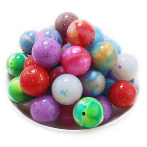 ลูกปัดซิลิโคนกลมแบบเหลววิบวับสีนีออนเงาขนาด 20 มม. สำหรับทำปากกา DIY ขายส่งแบบใหม่ - Product Image 1