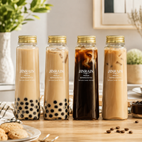 Bouteilles carrées en PET de 300 ml, 380 ml, 500 ml avec bouchon à vis, réutilisables, vides, en vrac, pour contenants de boissons
