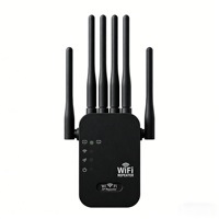 Extensor y Repetidor de Wi-Fi de 300 Mbps y 2.4 GHz con 6 Antenas para Ampliar el Alcance de 2 km, Doble Banda, LAN Cableada
