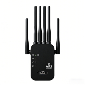 300Mbps Wi-Fi エクステンダー & リピーター 2.4GHz、6 本のアンテナ搭載、2km の長距離デュアル バンド有線 LAN を拡張 - Product Image 1