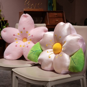 Cojín de soporte lumbar Cherry Blossom, cojín de asiento de seda fría para silla de oficina, soporte para la cintura, funda de felpa 100% poliéster - Product Image 1