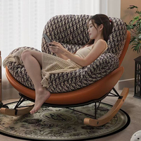 Fauteuil inclinable et à bascule moderne pour la maison, design coquille d'œuf, avec tissu, pour balcon, idéal pour la détente et le sommeil