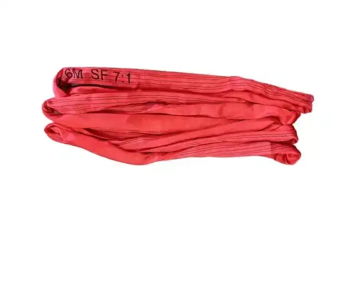 Suoli China Leverancier 5ton Duurzame Veiligheid Flexibele Polyester Rode Lifting Ronde Sling
